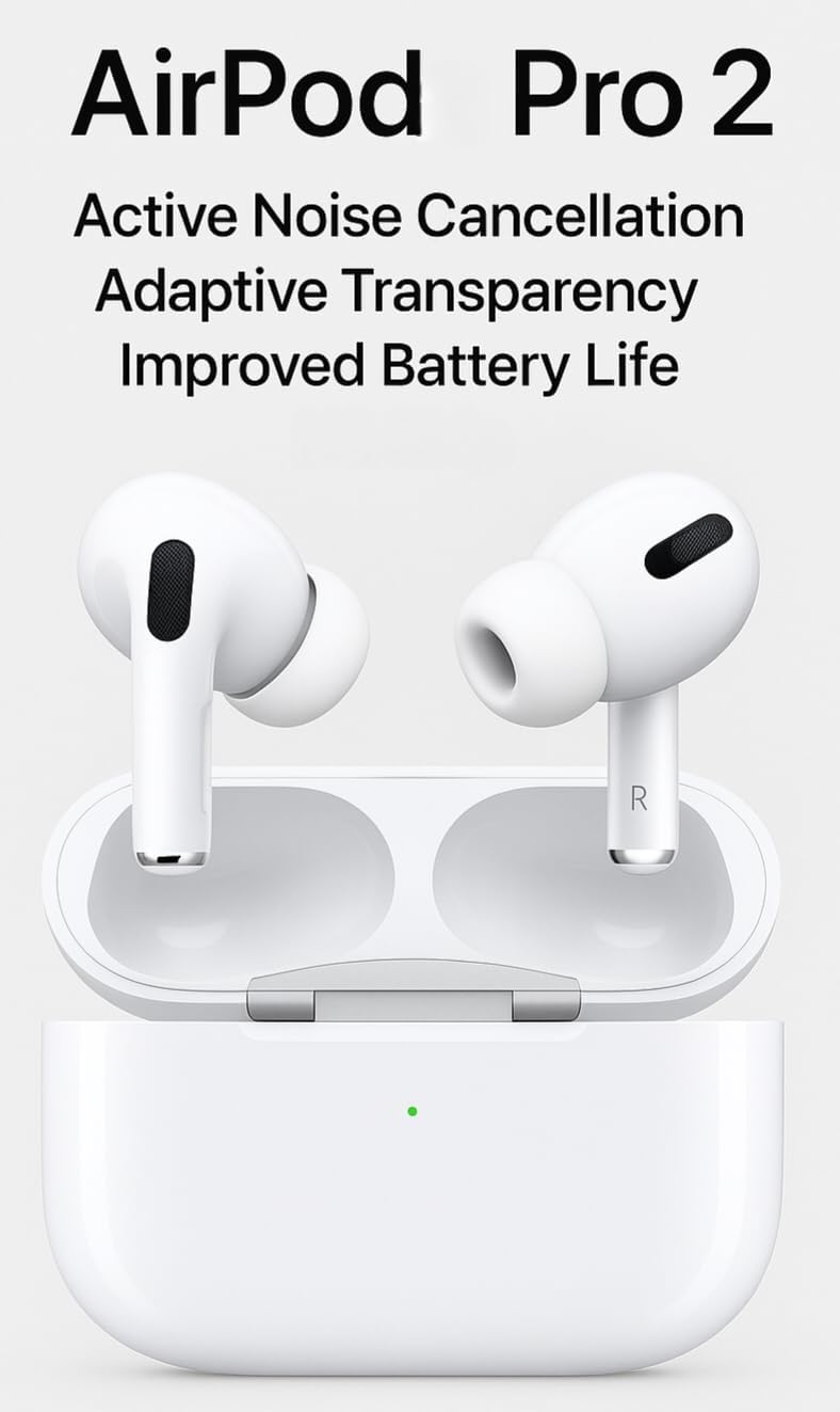 Airpods Pro 2 2nd Generation ANC Supported Buzzer Sound Case Wireless Earbuds Original Quality with high bass boosted sound airpods pro 2 master copy airpods max