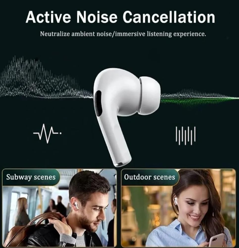 Airpods Pro 2 2nd Generation ANC Supported Buzzer Sound Case Wireless Earbuds Original Quality with high bass boosted sound airpods pro 2 master copy airpods max