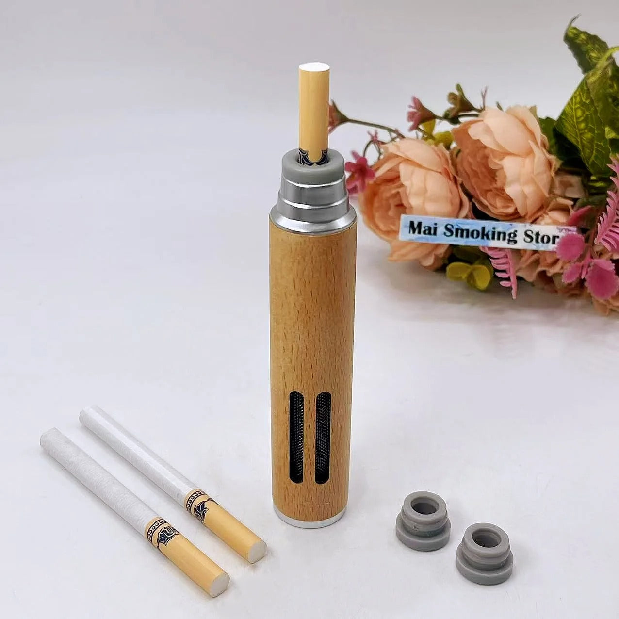 Portable Pocket Ashtrays Outdoor Fireproof Cigarette Cover Mini Walnut Smoking Accessories Ash Tray for Car Travel Ashtray