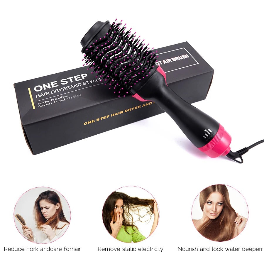 3-in-1 Hair Straightener Brush, Curler & Comb | Fast Heating Electric Hair Styling Machine for Girls & Women | Portable Ceramic Hair Straightener for All Hair Types
